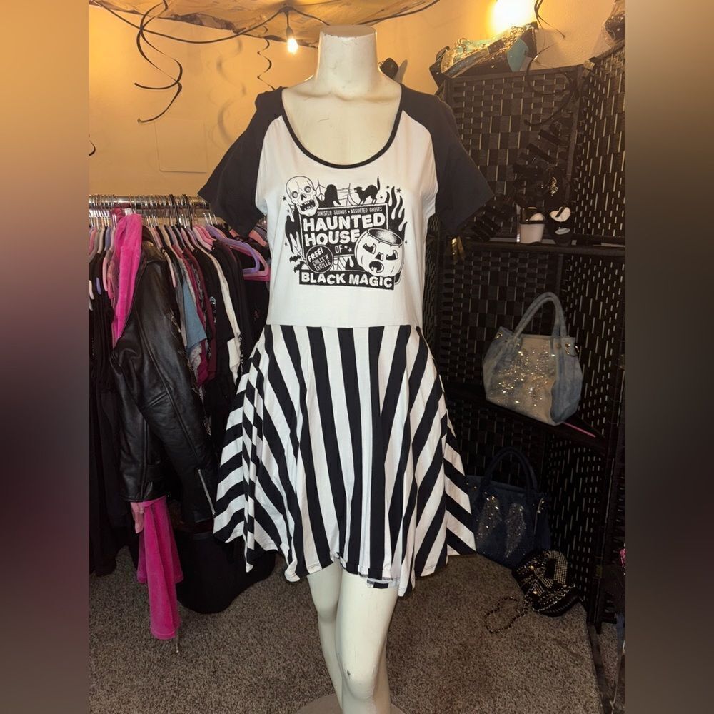 Sourpuss Haunted Raglan Skater Dress